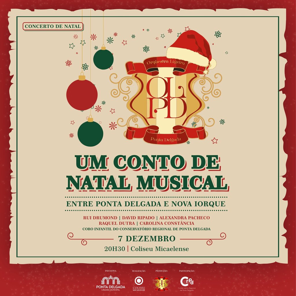 "Um conto de Natal Musical" a 7 de dezembro no Coliseu Micaelense