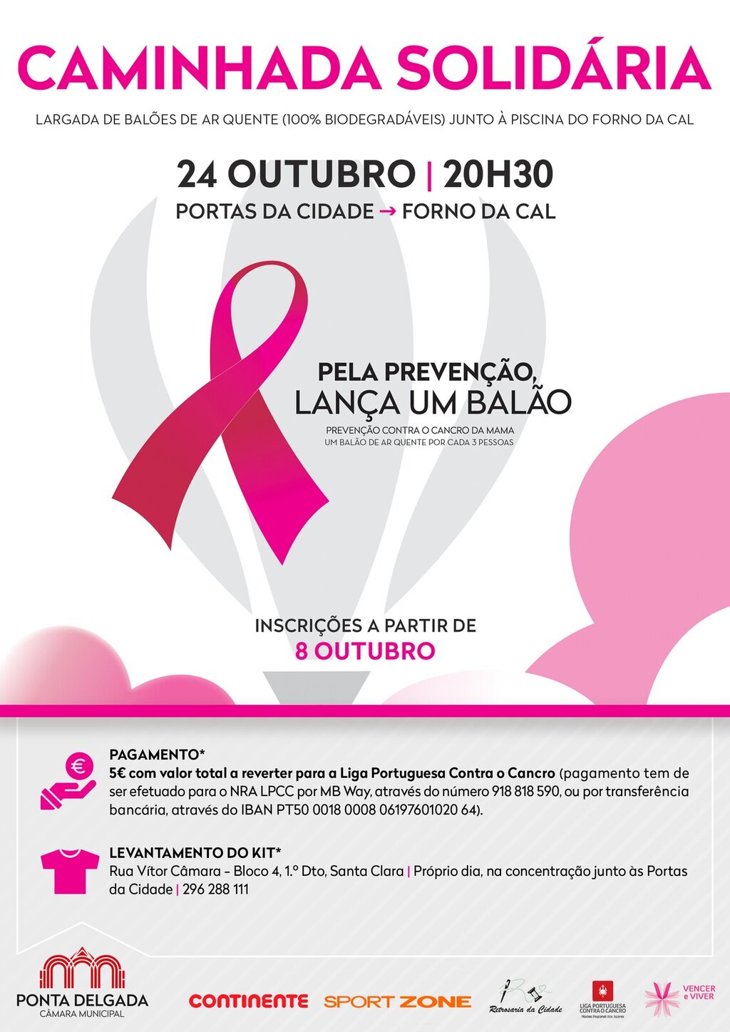 Ponta Delgada caminha contra o Cancro da Mama a 24 de outubro